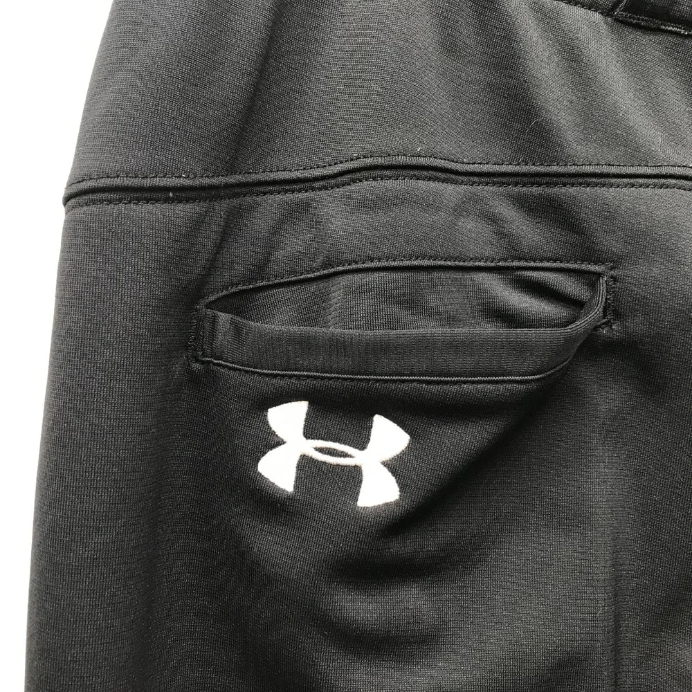 Under Armour Baseball Pants Loose Men's XL Straight Black Stretch Belted Logo